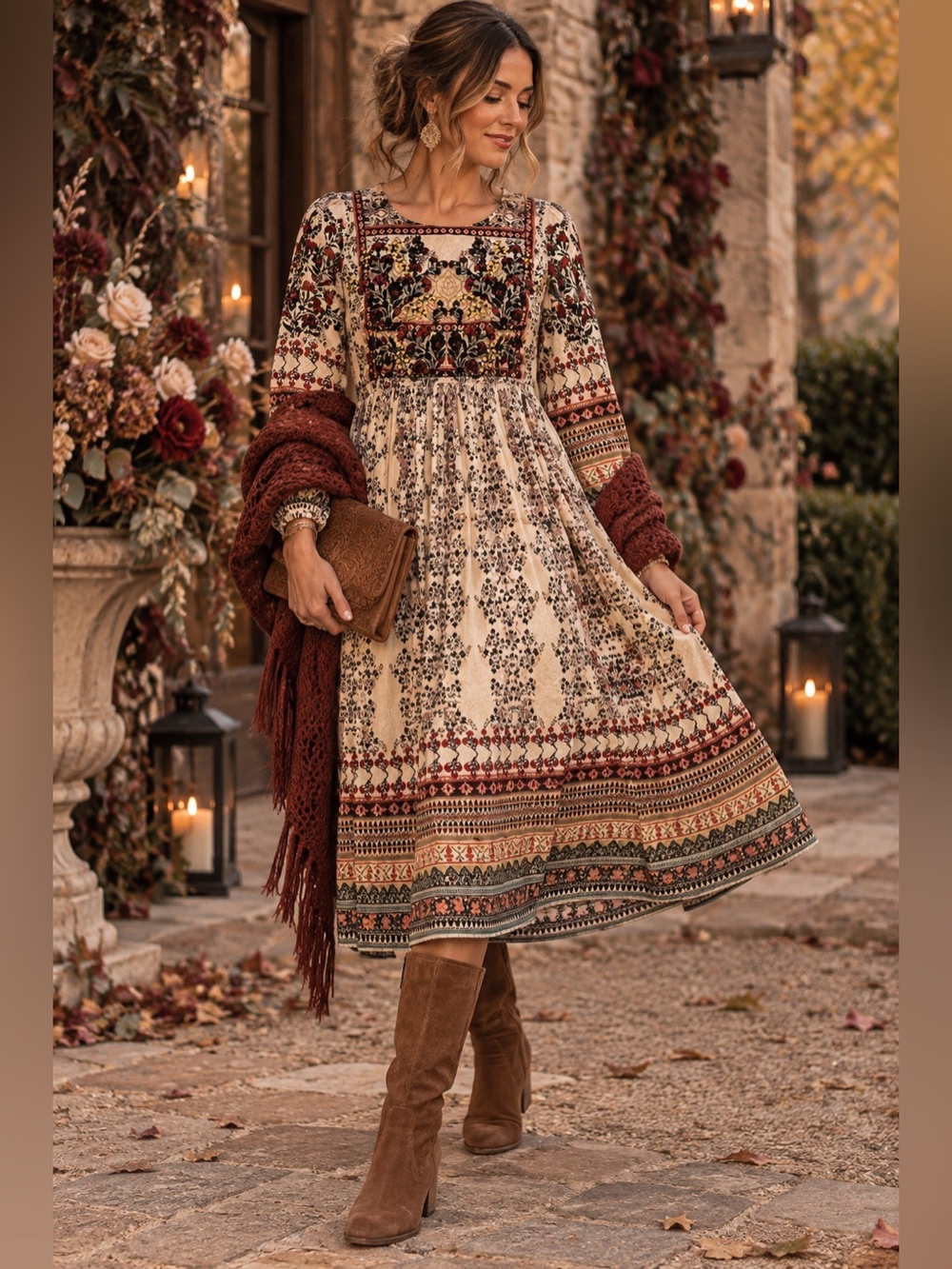 NEW Anthropologie Bhanuni by Jyoti Far Fields Beaded Floral Midi Dress Size 0